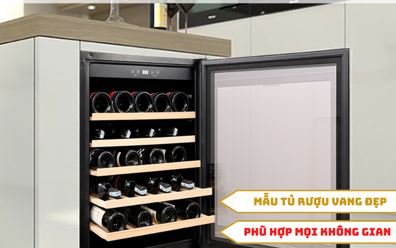 Mẫu tủ rượu vang đẹp – Sản phẩm tủ rượu vang KWEU-1156B phù hợp mọi gia đình