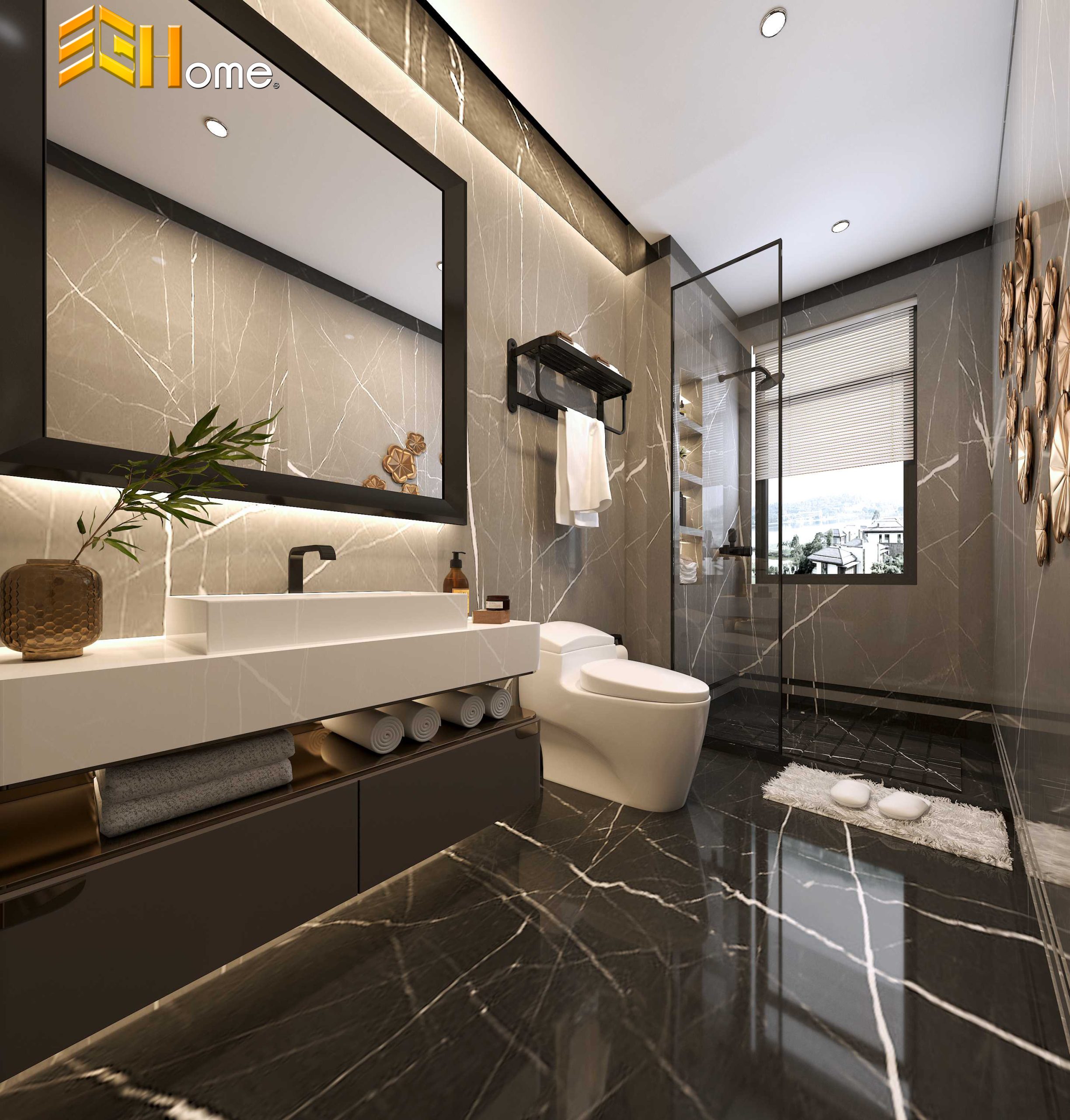 Ấn tượng với thiết kế tủ lavabo bằng nhựa chống ẩm nhà anh Khánh