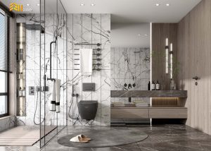 Tủ chậu lavabo nhựa giả vân gỗ chống nước tại Hóc Môn