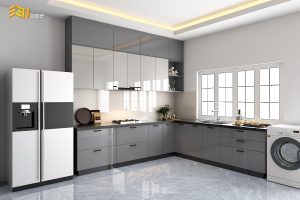 Tủ bếp chữ L hiện đại nhà chị Phương – Hóc Môn