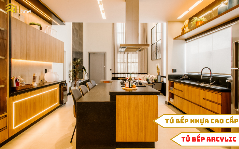 Tủ bếp nhựa cao cấp Acrylic tại tủ bếp Sài Gòn cam kết 100% bền đẹp