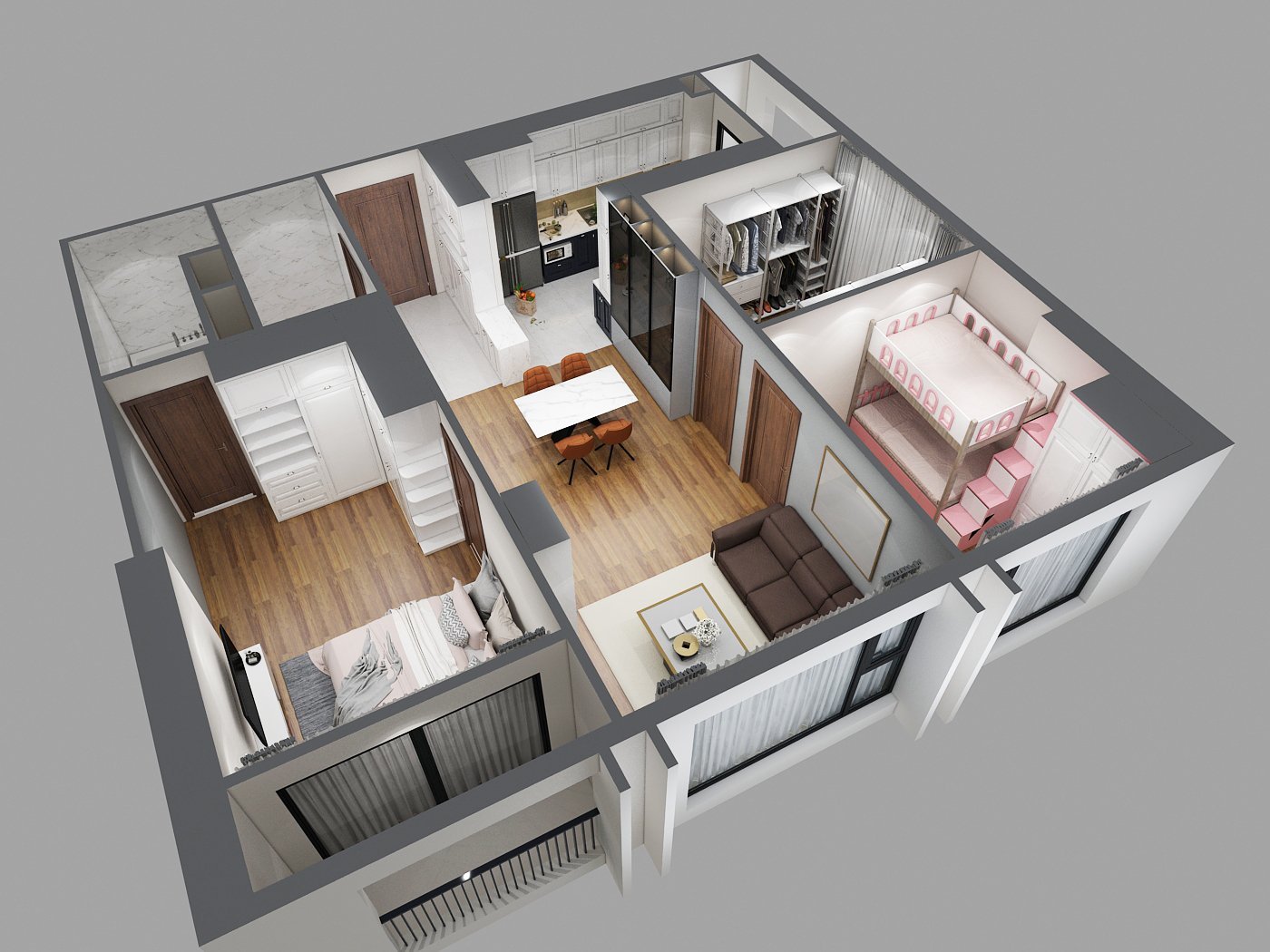 Thi công nội thất căn hộ Tân Phú cho gia đình anh Tuấn