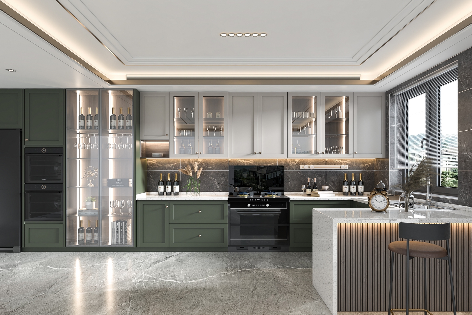 Khám phá tủ bếp chữ L sơn men bóng nhà chị Nhật Anh