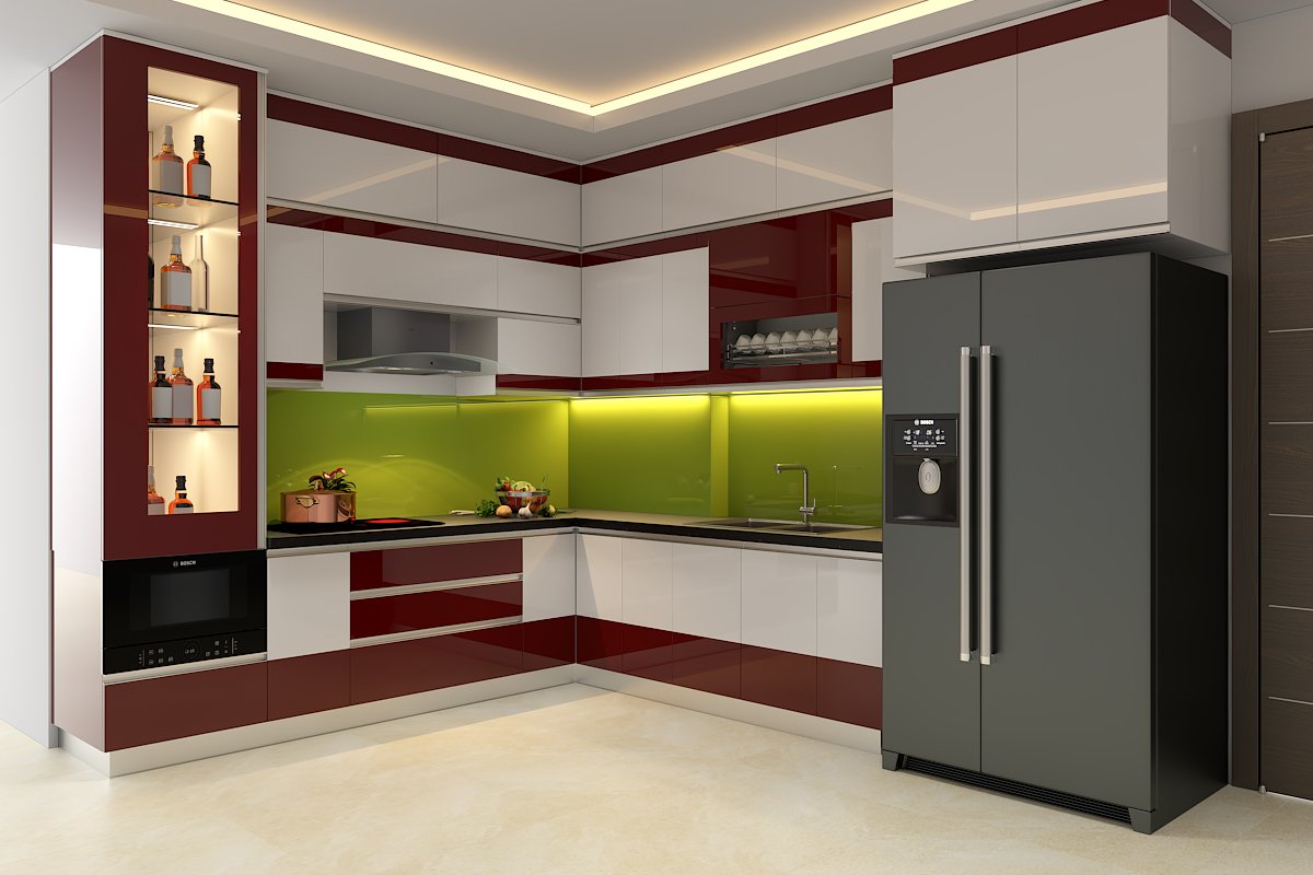 Hệ tủ bếp chữ L bằng nhựa nhà chị Thúy – Quận Tân Phú