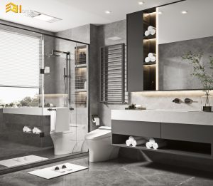 Tủ lavabo trong phòng tắm tiện lợi nhà chị Nguyệt – Hóc Môn