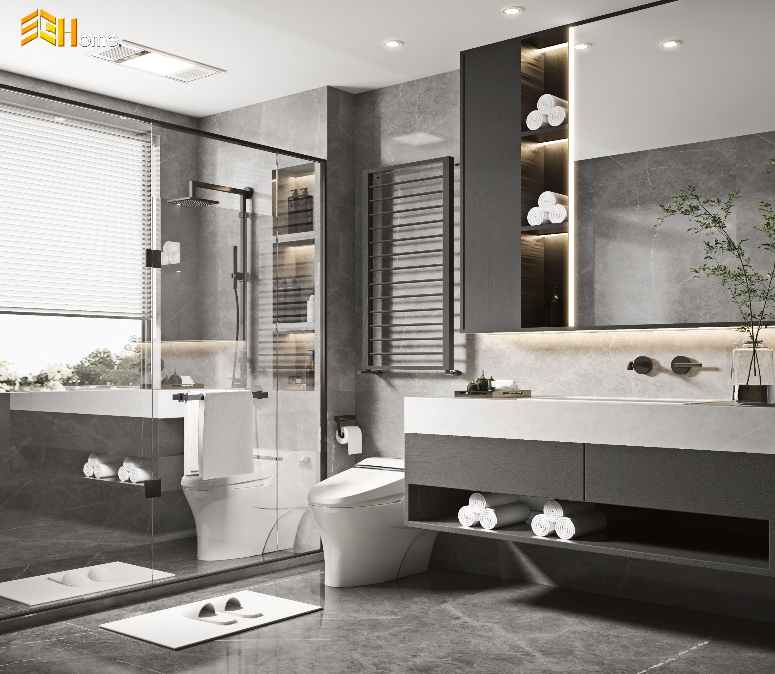Tủ lavabo trong phòng tắm tiện lợi nhà chị Nguyệt – Hóc Môn